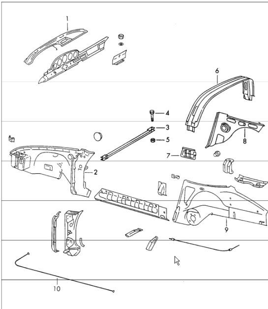 Diagram 801-25 Porsche Boxster S 981 3.4L 2012-16 Karosserie