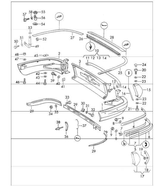 Diagram 802-15 Porsche 991 Targa 4 3.0L (370 pk) Carrosserie