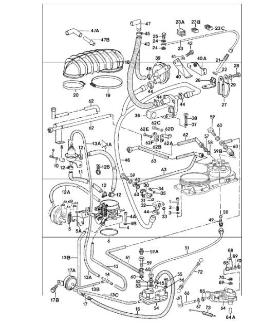 Diagram 107-10 Porsche Boxster S 986 3.2L 1999-02 Motore