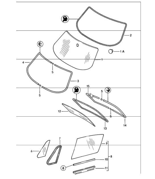 Diagram 805-00 Porsche Cayman GTS 718 2.5L Schaltgetriebe (365 PS) Karosserie