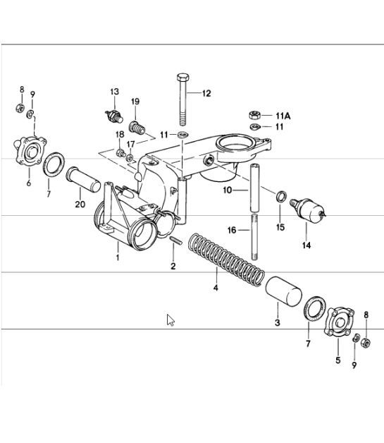 Diagram 107-30 Porsche Boxster 986 2.5L 1997-99 Engine