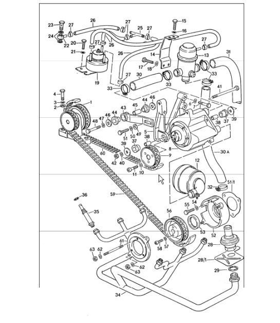 Diagram 108-00 Porsche 997 TURBO 2007>> Motore