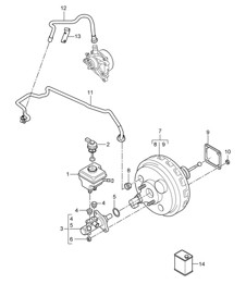 Hauptbremszylinder / Bremskraftverstärker / Unterdruckleitung Cayenne 9PA1 (957) 2007-10