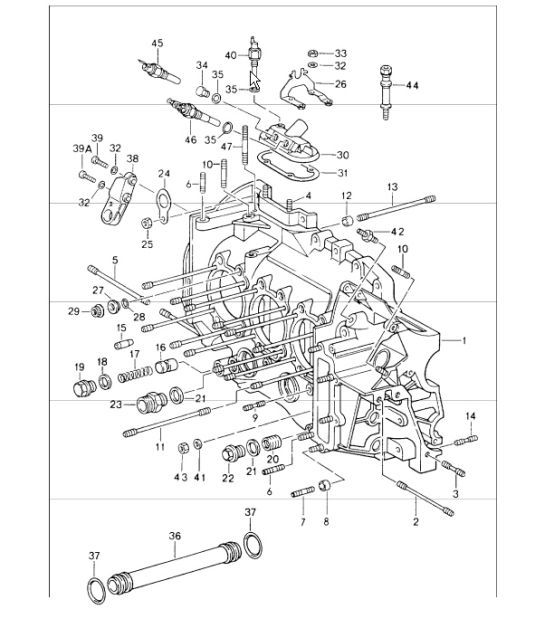 Diagram 101-05 Porsche Boxster S 986 3.2L 1999-02 Moteur