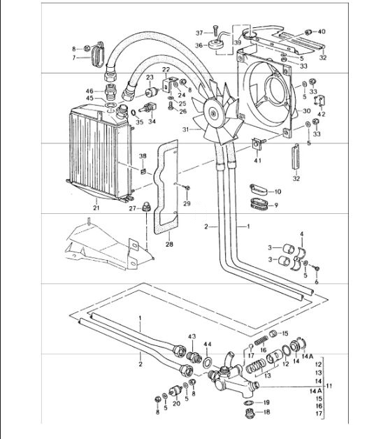 Diagram 104-05 Porsche 991 敞篷车 4 3.0 升（370 马力） 引擎
