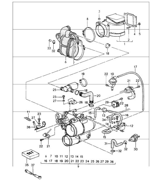 Diagram 107-00 Porsche 卡宴 9PA (955) 2003-2006 引擎