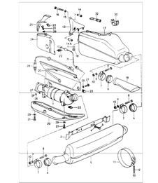 exhaust system: muffler, catalytic converter 964 M64.01/02/03 1989-94