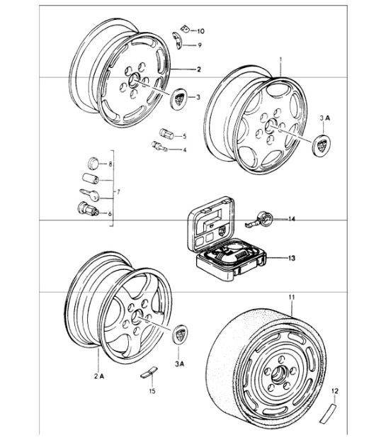 Diagram 601-00 Porsche Boxster 981 2.7L 2012-16 车轮、制动器