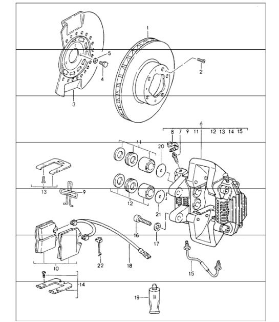 Diagram 602-00 Porsche 964 (911) C4 1989-93 Wheels, Brakes