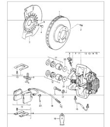 disc brake front axle 964 CARRERA 4 and TURBO-LOOK CARRERA 4 1989-94