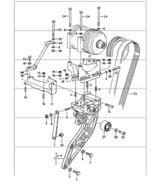 compressor, mounting, driving mechanism 964 TURBO /M64.5 M30.69 1991-94