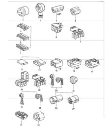 connector housing 5-pole, 6-pole and 7-pole 964 1989-94