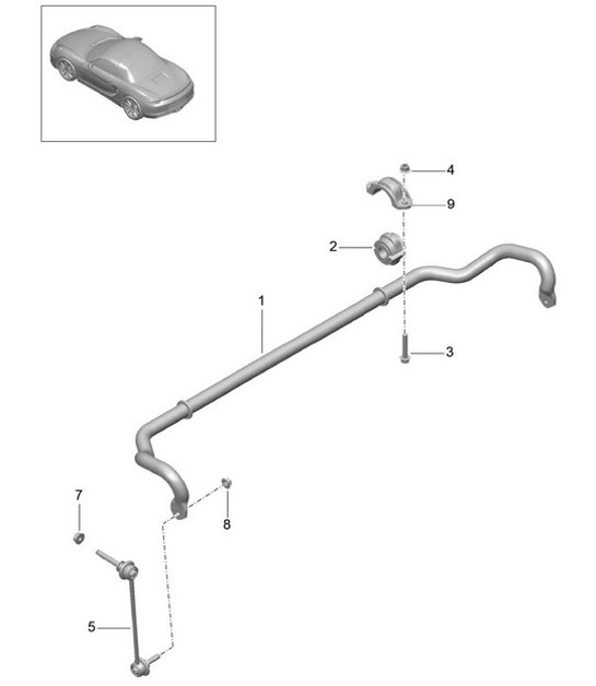 Diagram 402-005 Porsche Macan (95B) MK1 (2014-2018) Vorderachse, Lenkung 