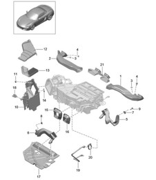 Luchtgeleider / Luchtverdeler 981 Boxster / Boxster S 2012-16