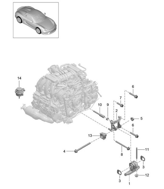 Diagram 109-000 Porsche Cayenne 9PA1 (957) 2007-2010 Engine