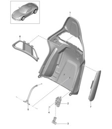 Backrest shell / Bucket seat / Collapsible / Accessories 981.SP Boxster Spyder 2016