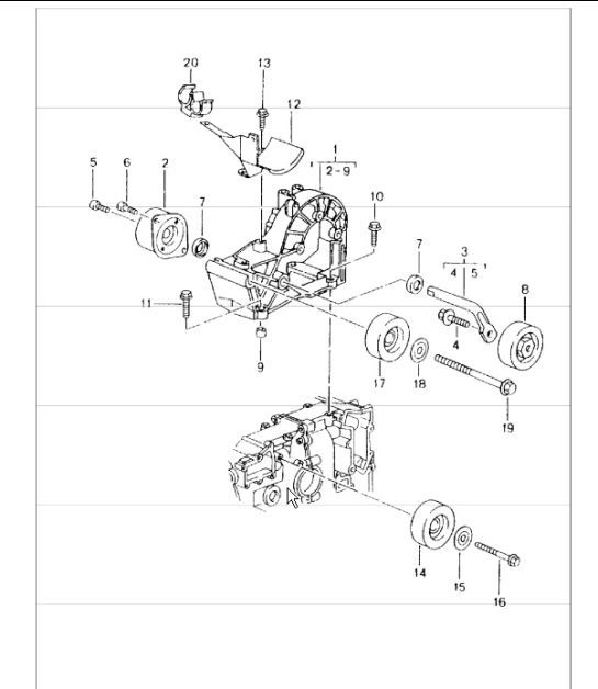 Diagram 101-10 Porsche Boxster 986 2.5L 1997-99 Motore