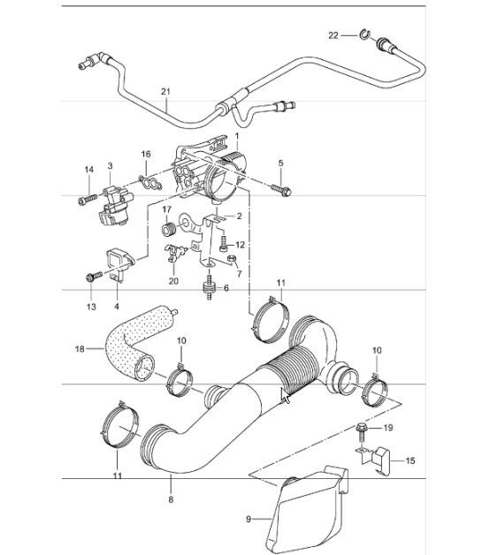 Diagram 107-00 Porsche Cayenne Turbo / Turbo S 4.8L 2007>> Engine