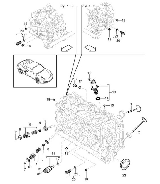 Diagram 103-005 Porsche Cayenne S 4.5L V8 2003>> Motor