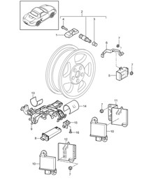 Tyre pressure control system - PR:482,483 - 987.2 Boxster / Boxster S 2009-12
