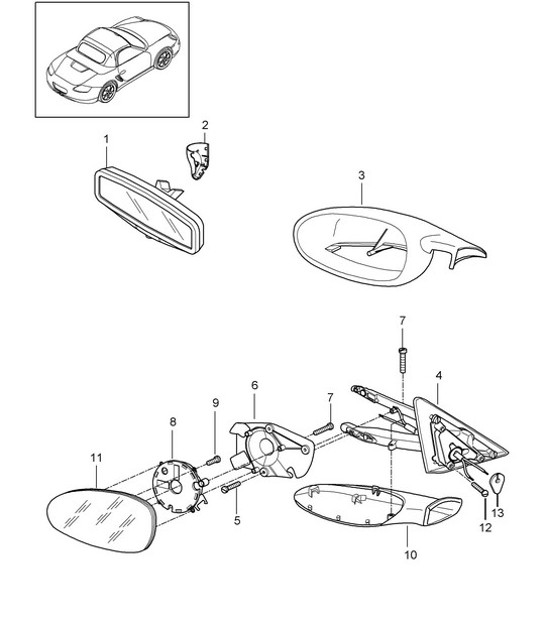 Diagram 809-010 Porsche Boxster 986/987/981 (1997-2016) Carrocería