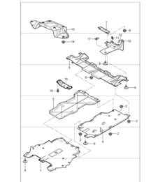 linings underbody 987 Boxster / Boxster S 2005-08