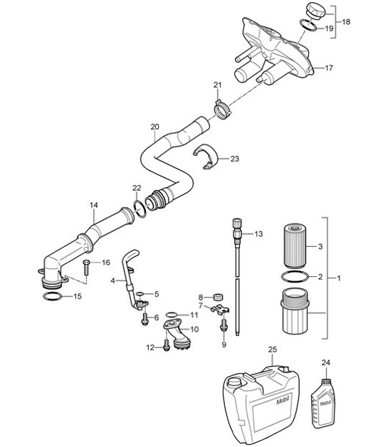 Diagram 104-005 Porsche Macan (95B) MK1 (2014-2018) Motor