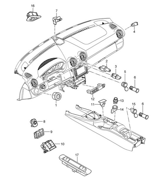 Diagram 903-005 Porsche Cayman 718 (982) 2017>> Équipement électrique