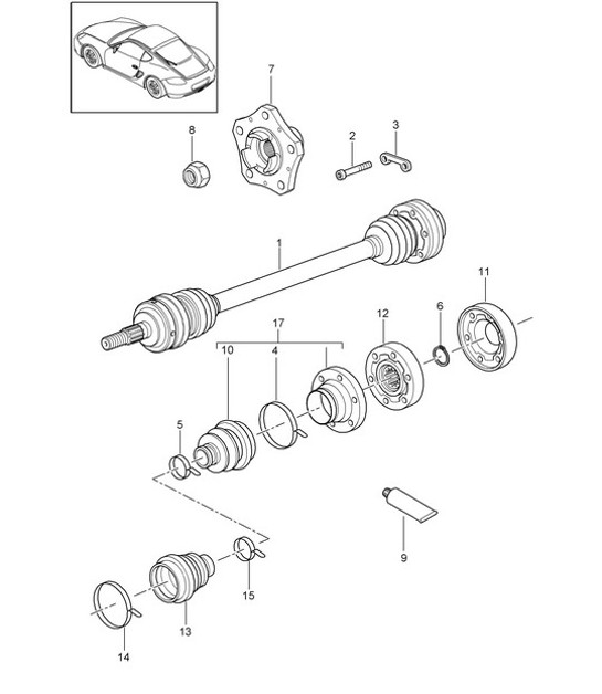 Diagram 501-005 Porsche Macan (95B) MK1 (2014-2018) Rear Axle