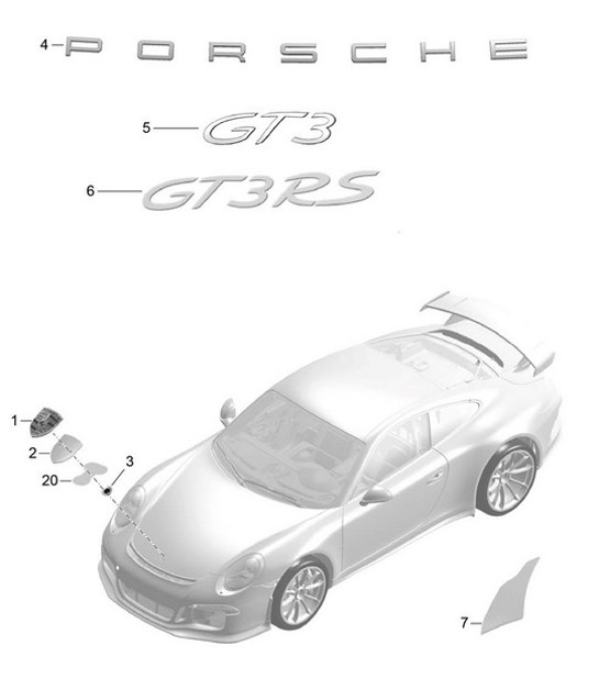 Diagram 810-000 Porsche Cayman 987C/981C (2005-2016) Carrozzeria
