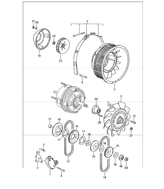 Diagram 105-00 Porsche Boxster 986/987/981 (1997-2016) Motor