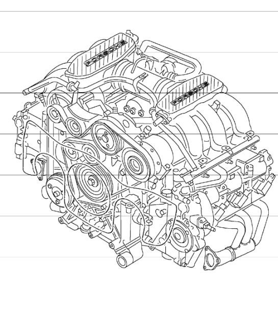 Diagram 101-00 Porsche Boxster S 986 3.2L 2003-04 引擎