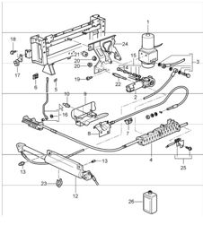 convertible top driving mechanism hydraulic 996 1998-05