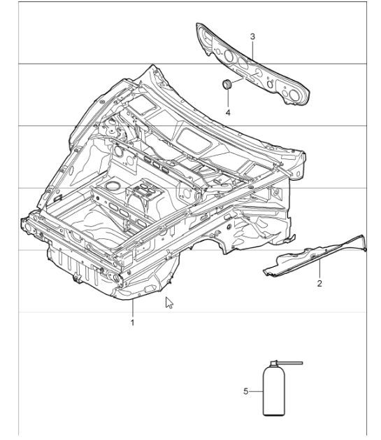 Diagram 801-05 Porsche Boxster 986 2.5L 1997-99 Body