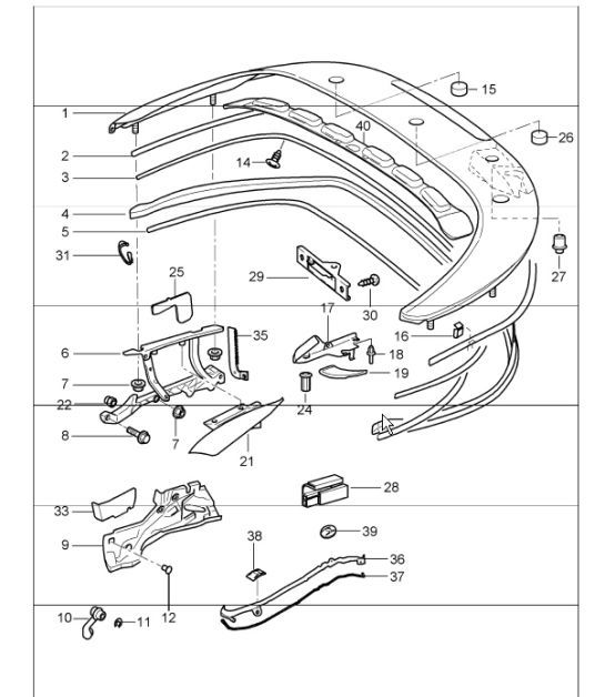 Diagram 811-13 Porsche Boxster 986/987/981 (1997-2016) Body