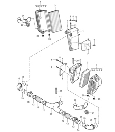 Sistema de filtro de aire - IT91 - 955 Cayenne 2003-06