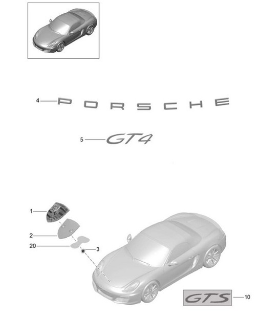 Diagram 810-000 Porsche Cayenne MK2 (957) 2007-2010 Carrosserie