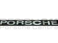 P O R S C H E - Badge logo in Chrome letters