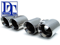Exhaust Tail Pipes Polished Stainless Steel. DesignTek for Porsche 997