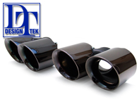 Exhaust Tail Pipes Black Chrome DesignTek for Porsche 997