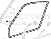 Door Seal. Porsche 911 / 964 Coupe