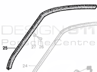 Inner Door Felt Seal. Porsche 911 / 964 (OE No. 91154240303 /  91154240403)