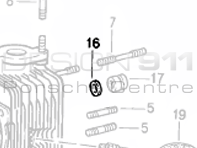 Head Nut Washer. Porsche 911 1978-89