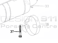 Exhaust Strap Screw. Porsche 965 Turbo