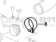 Exhaust Clamp for Rear Silencers Porsche 993 Turbo