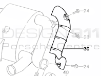 Exhaust Muffler Heat shield. Porsche 993 Turbo