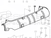Exhaust Cat Centre Heat shield. Porsche 993 Turbo
