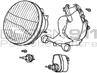 Headlamp. Porsche 968 LHD cars