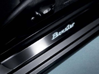 Side Sills Trims in Stainless Steel with Logo, Illuminated. Porsche 987 Boxster