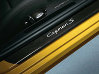 Side Sills Trims in Carbon with Logo. Porsche 987C Cayman
